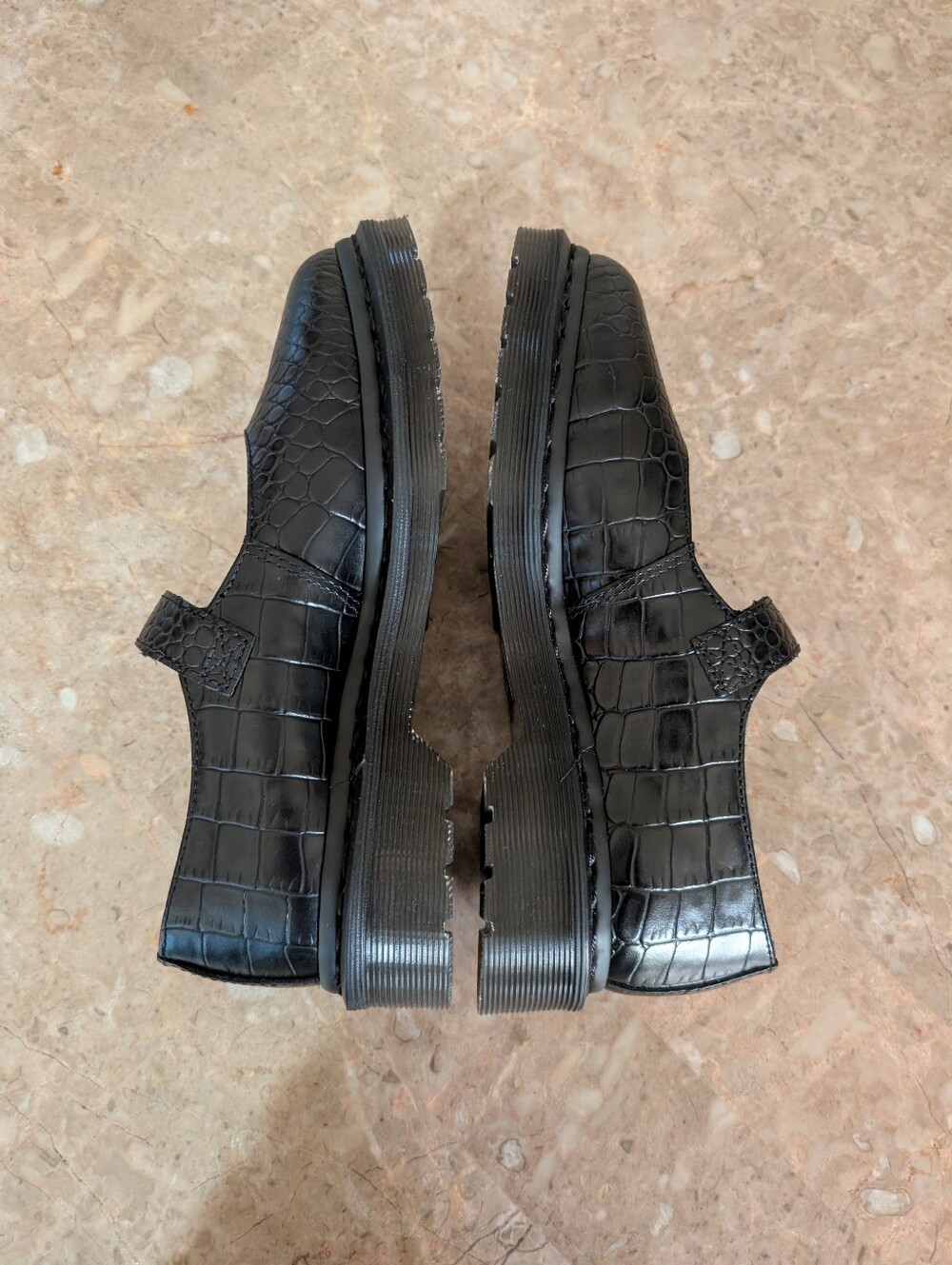 Dr, Martens Scarpe Elphie Mary Jane Emboss Leather Shoes In Black Women's Size 5 - Picture 8 of 11